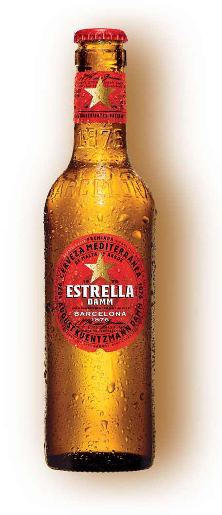 A bottle of Estrella Damm